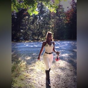 Ivory with Crème seat Equestrian Riding Pants